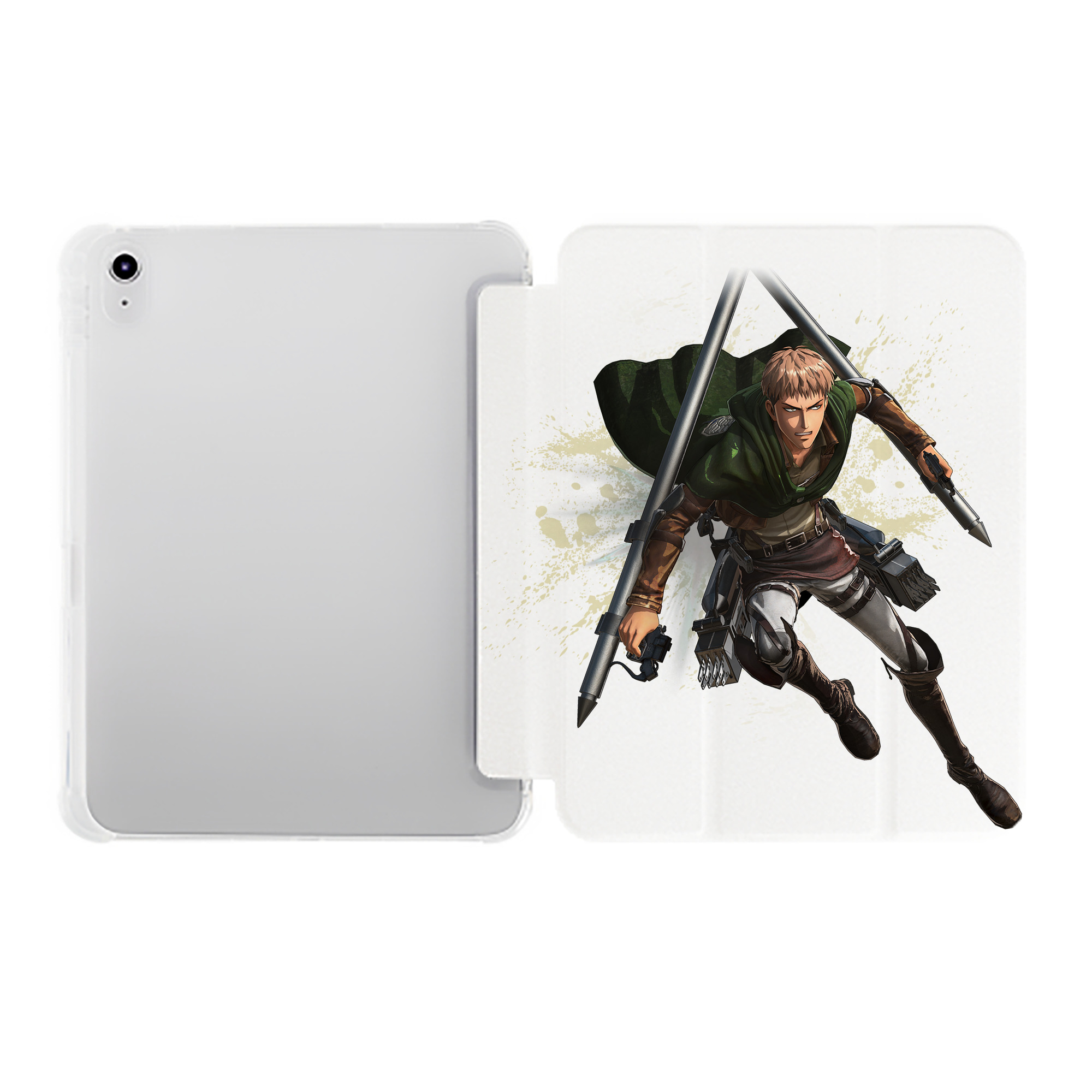 （画像用） 進撃の巨人 ジャン・キルシュタイン Attack on Titan Jean Kirstein IPad ケース ペン収納付き 三つ折りスタンド PUレザー×シリコン 対応機種9.5/10.5/10.9インチ